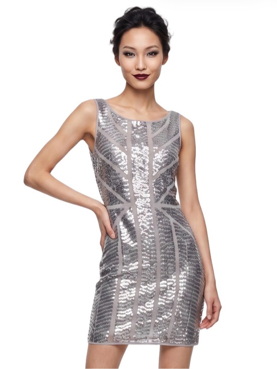Vince Camuto Dresses & Skirts - VINCE CAMUTO silver and gray sequined shift midi dress Sleeveless Crew neck S 6